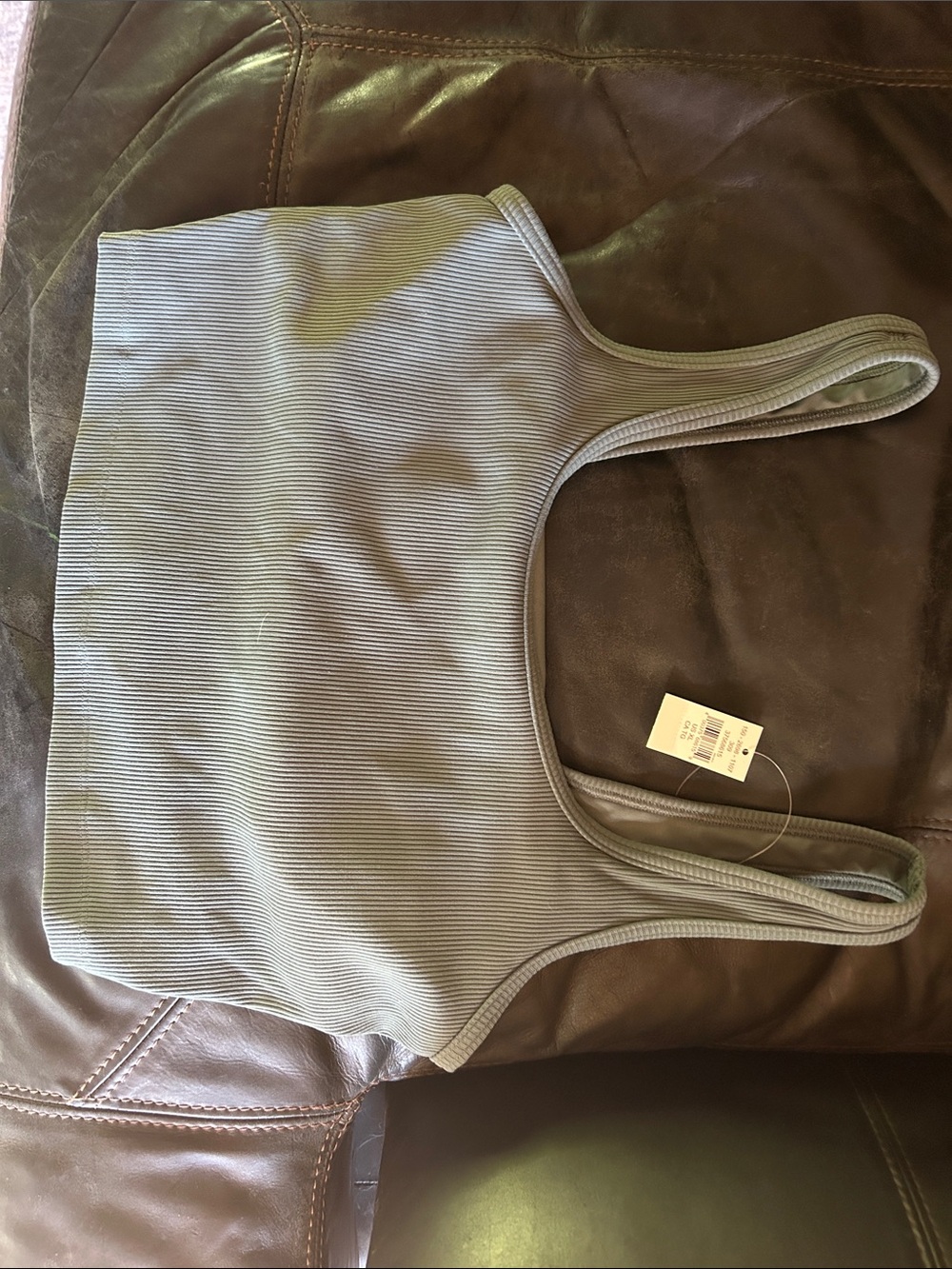 Aerie OFF LINE green Ribbed Scoop Neck Bralette
